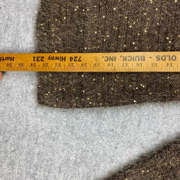 NUAGE sweater womens L fuzzy lace Christmas statement sparkle anne fontaine bold - Picture 8 of 10